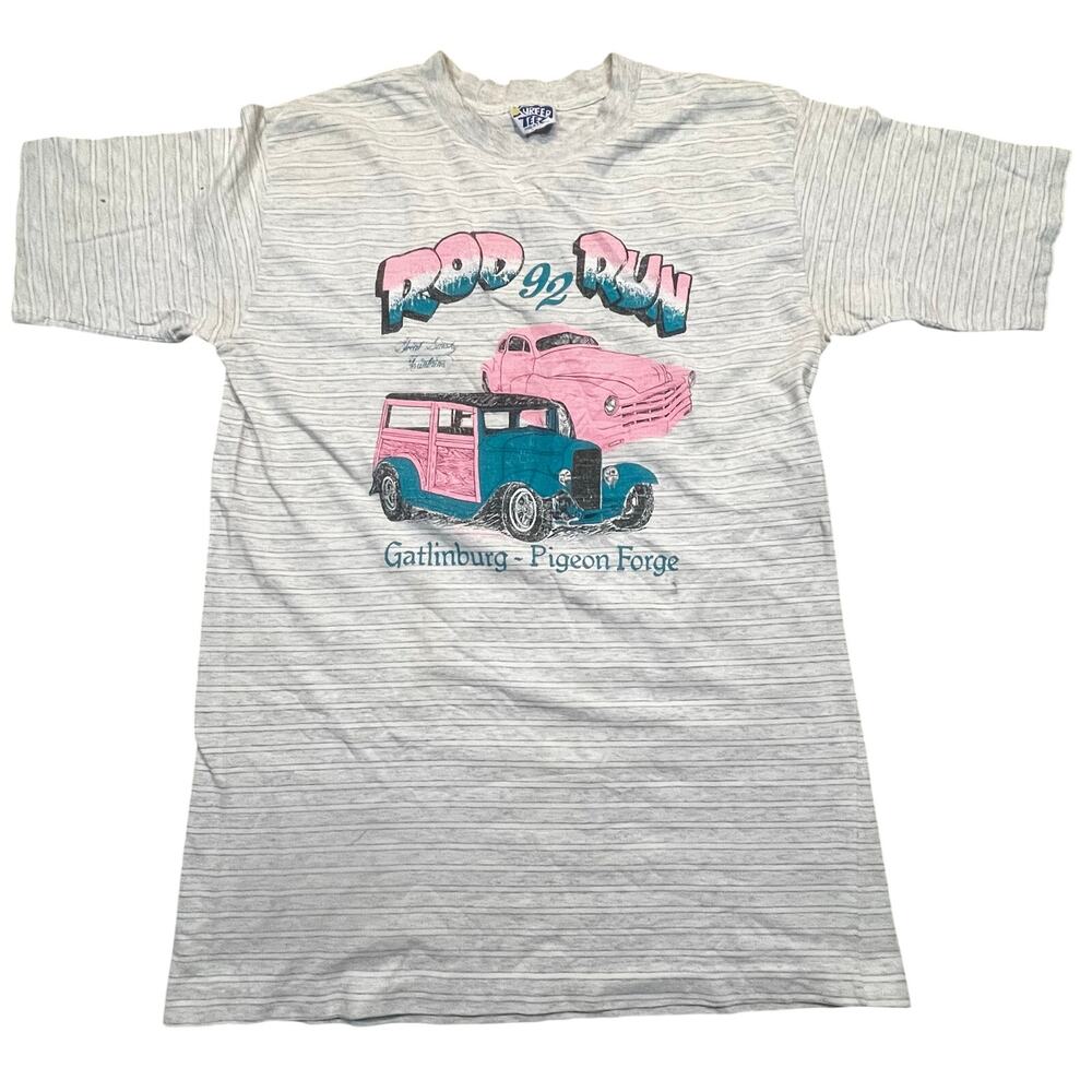 Vintage Rod Run 92 Gatlinburg Pigeon Forge Hot Rod Car Graphic T Shirt‎ Men XL